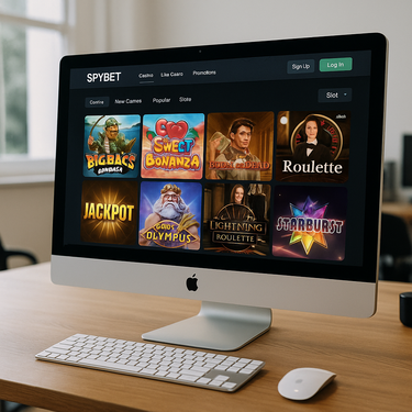 SpyBet Casino - Desktop Site Design - Clean Layout